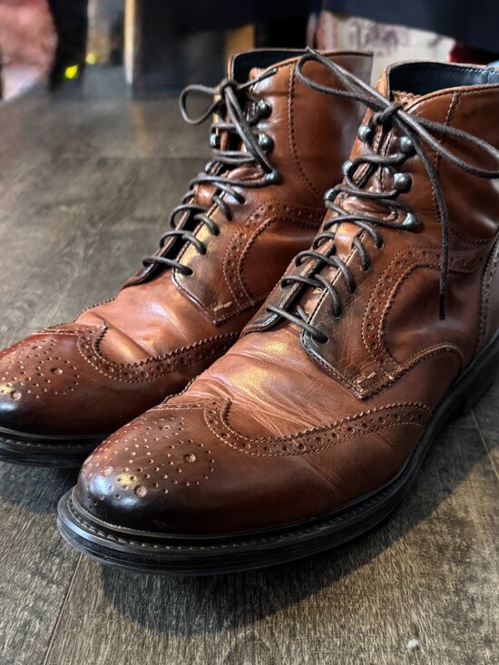 Adam Derrick/To Boot New York Cognac Leather Wingtip Ankle Boots, Size 10 main image 7